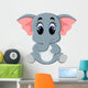 Cute elephant cartoon sitting Wall Decal