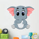 Cute elephant cartoon sitting Wall Decal
