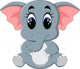 Cute elephant cartoon sitting Wall Decal