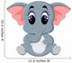 Cute elephant cartoon sitting Wall Decal