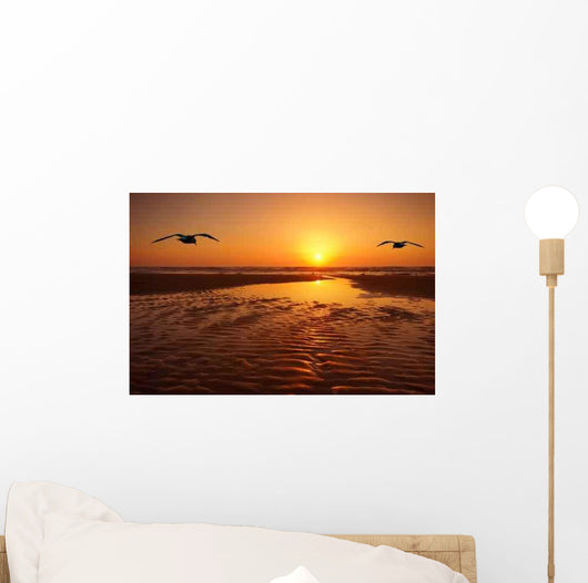 Seagulls and Sunset Wall Decal