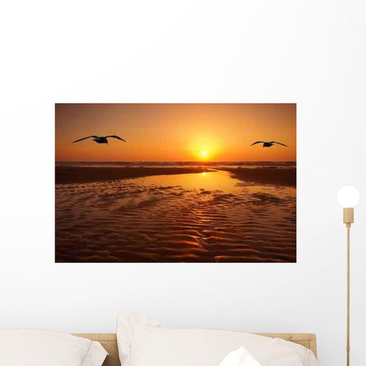 Seagulls and Sunset Wall Decal