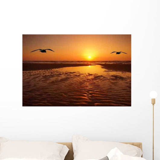 Seagulls and Sunset Wall Decal