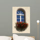 Window with floral decoration Wall Mural