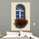Window with floral decoration Wall Mural