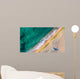 Aerial view of ocean waves and sand on beach Wall Mural