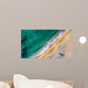 Aerial view of ocean waves and sand on beach Wall Mural