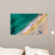 Aerial view of ocean waves and sand on beach Wall Mural