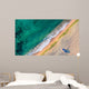 Aerial view of ocean waves and sand on beach Wall Mural