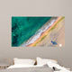 Aerial view of ocean waves and sand on beach Wall Mural