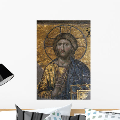 Jesus Christ Wall Mural shown on a wall