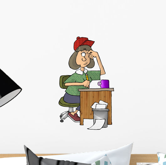 female writer Wall Decal