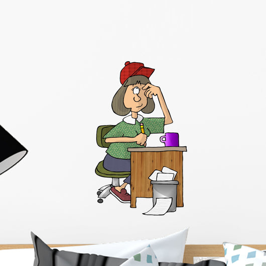 female writer Wall Decal