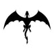 Strong Flying Black Dragon Wall Decal