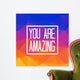 You are amazing quote on triangulated low poly background. Vector illustration. Wall Mural