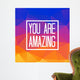 You are amazing quote on triangulated low poly background. Vector illustration. Wall Mural