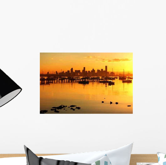 Golden Dawn over Melbourne Wall Decal