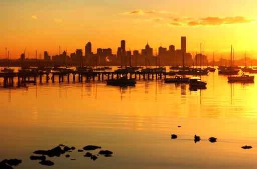 Golden Dawn over Melbourne Wall Decal