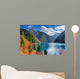 Beautiful view of the Long Lake among colorful fall woods Wall Mural