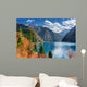 Beautiful view of the Long Lake among colorful fall woods Wall Mural