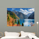 Beautiful view of the Long Lake among colorful fall woods Wall Mural