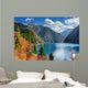 Beautiful view of the Long Lake among colorful fall woods Wall Mural