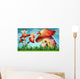 Fairies Flying Mushroom Garden Wall Decal
