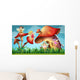 Fairies Flying Mushroom Garden Wall Decal