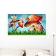 Fairies Flying Mushroom Garden Wall Decal