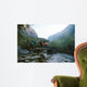 Group of hikers crossing the bridge Wall Mural