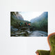 Group of hikers crossing the bridge Wall Mural