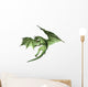 Green Fantasy Dragon in Flight Wall Decal