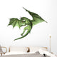Green Fantasy Dragon in Flight Wall Decal