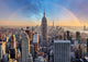 New York City Skyline with Rainbow Wall Decal
