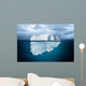 Iceberg Mostly Underwater Floating in Ocean Wall Mural