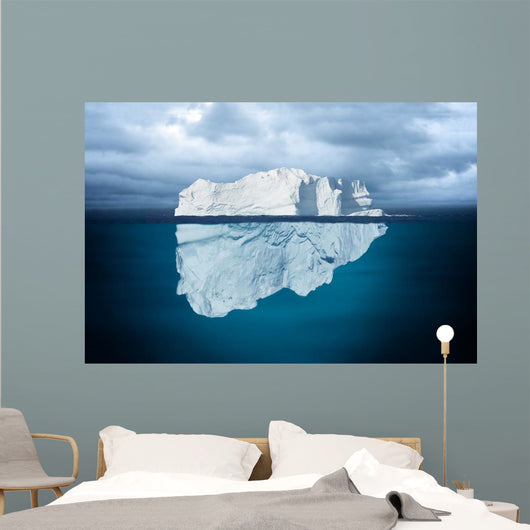 Iceberg Mostly Underwater Floating in Ocean Wall Mural