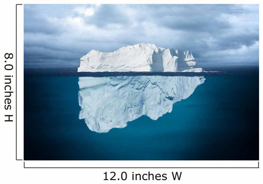 Iceberg Mostly Underwater Floating in Ocean Wall Mural