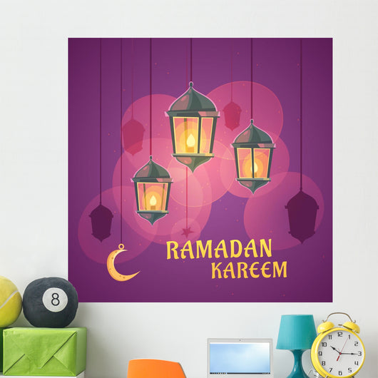 Ramadan Lanterns Illustration Wall Mural
