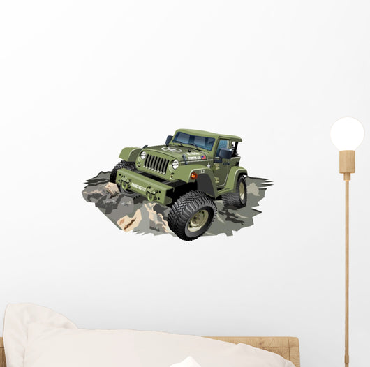 Vector Cartoon Military 4x4 Wall Decal