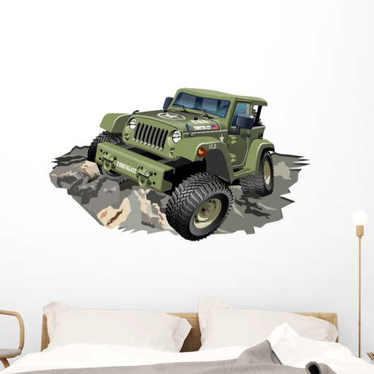 Vector Cartoon Military 4x4 Wall Decal