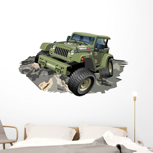 Vector Cartoon Military 4x4 Wall Decal