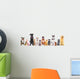 Group of sitting cats and dogs, isolated on white Wall Decal