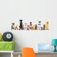 Group of sitting cats and dogs, isolated on white Wall Decal