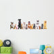 Group of sitting cats and dogs, isolated on white Wall Decal