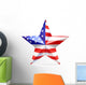Shiny Usa Flag Star Wall Decal