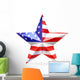 Shiny Usa Flag Star Wall Decal