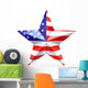 Shiny Usa Flag Star Wall Decal