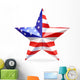Shiny Usa Flag Star Wall Decal