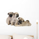Three Pug Puppies Wall Decal