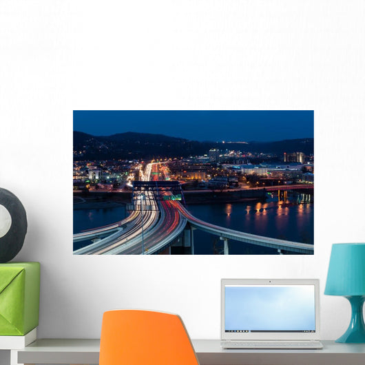 Traffic Streaks across Fort Wall Decal